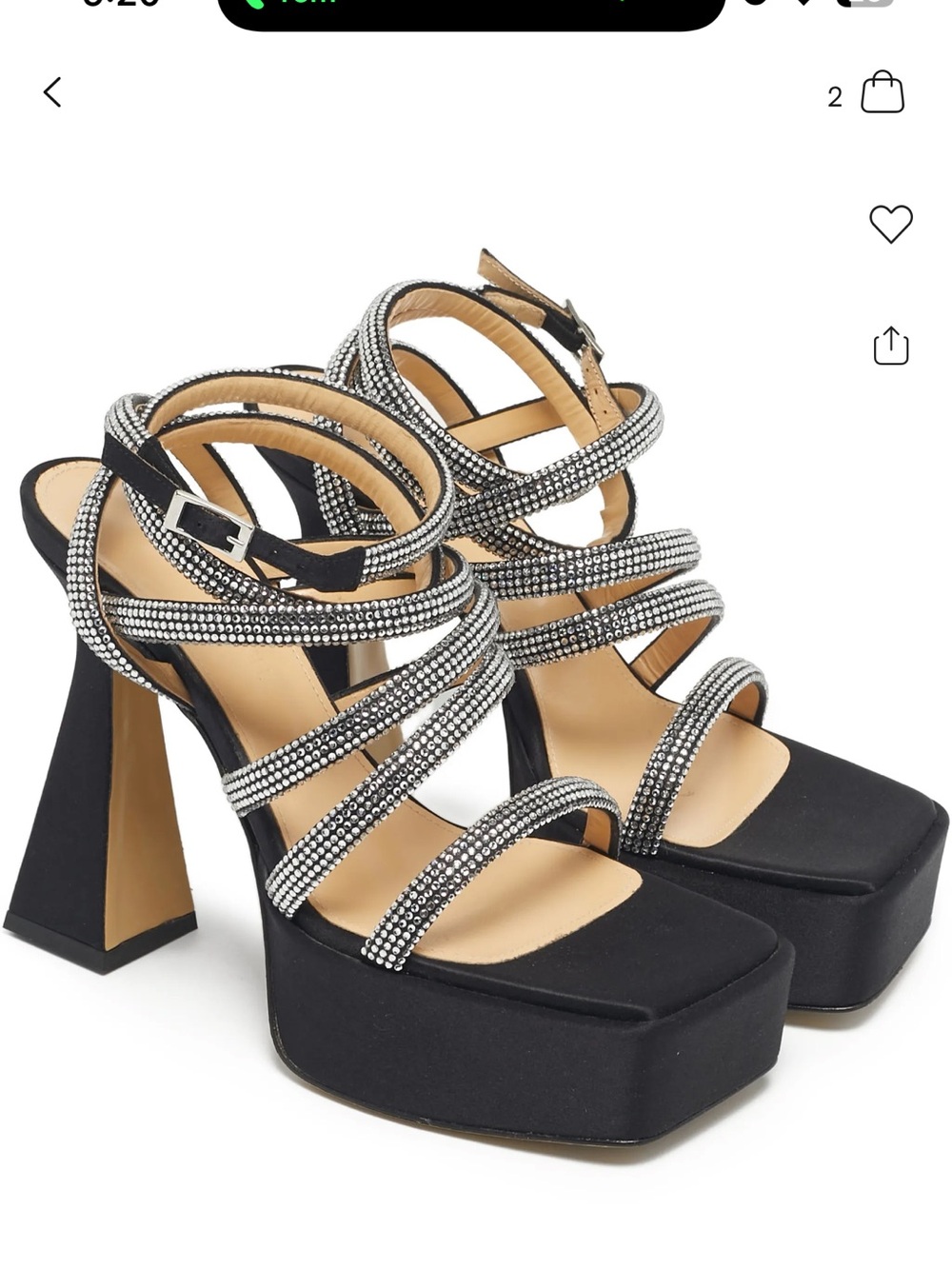 NWOT  authentic MACH & MACH Women’s Black Strappy Rhinestone Lace-Up Sandals